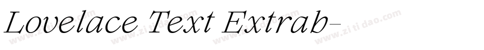 Lovelace Text Extrab字体转换